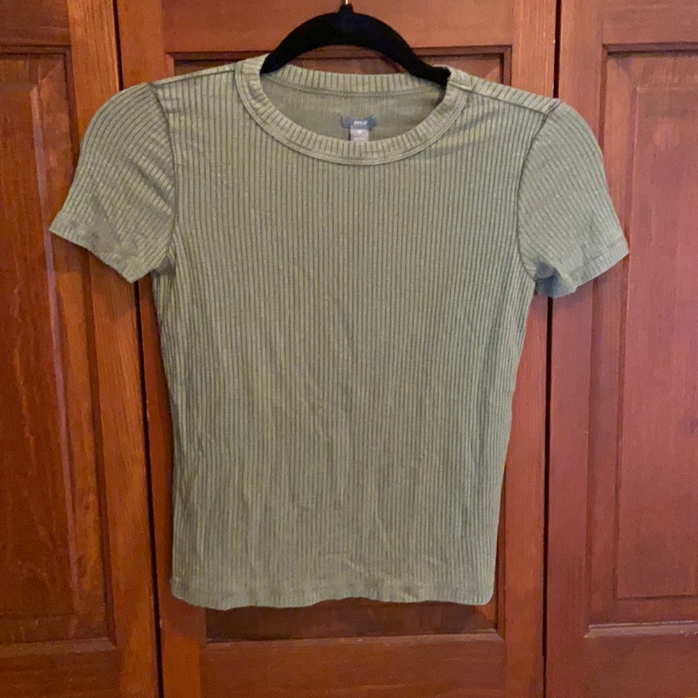 NWT Aerie Baby Tee Olive Green
